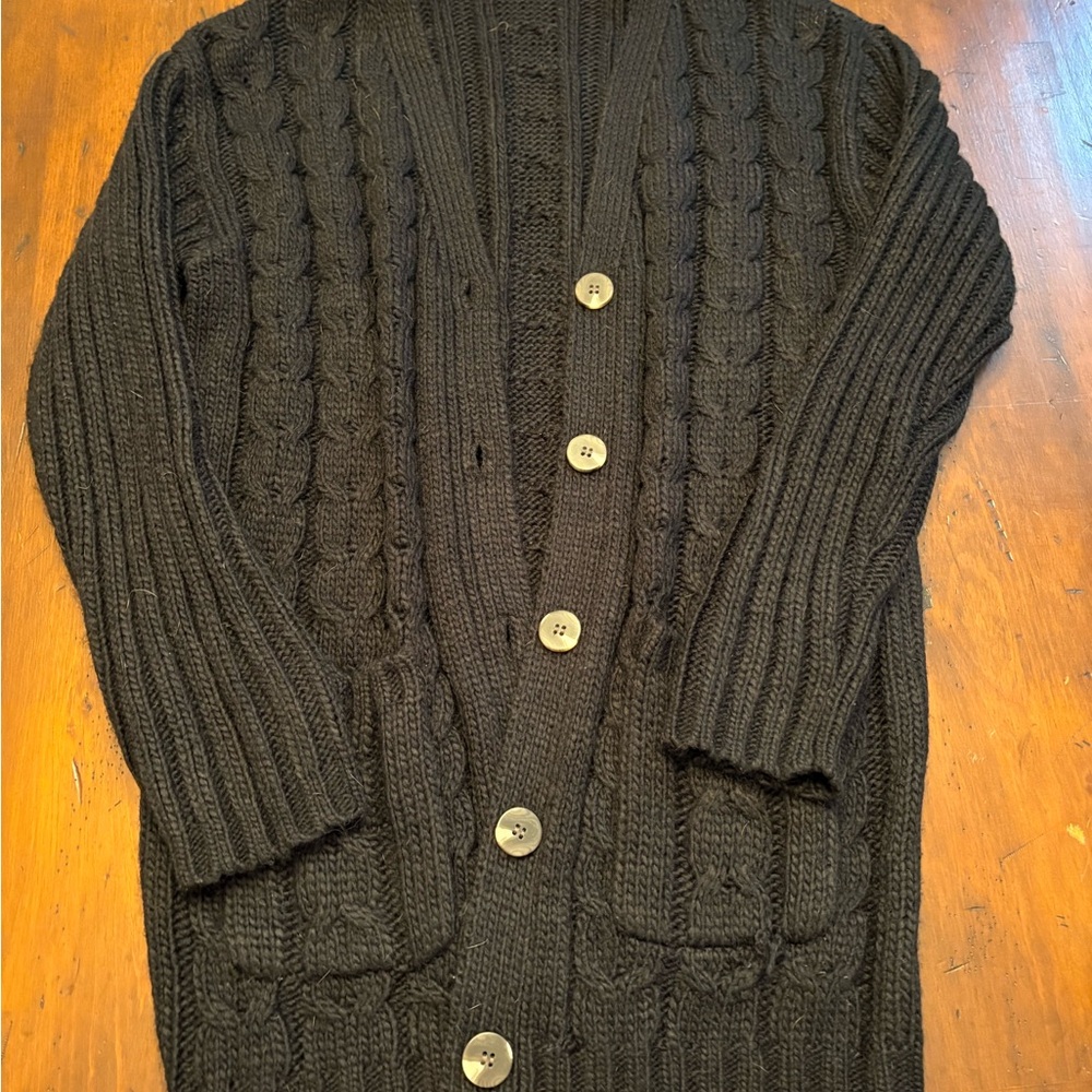 JustFab Dark Knit Cardigan with Buttons